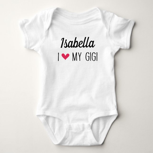 Personalisierte i-Liebe mein GiGi Baby Strampler (Vorderseite)