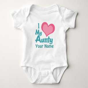 Personalisierte i-Liebe meine Tante Baby Strampler