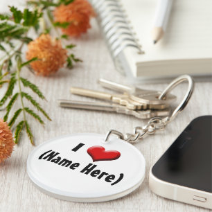 Personalisierte i-Liebe… NamensValentinstag Schlüsselanhänger