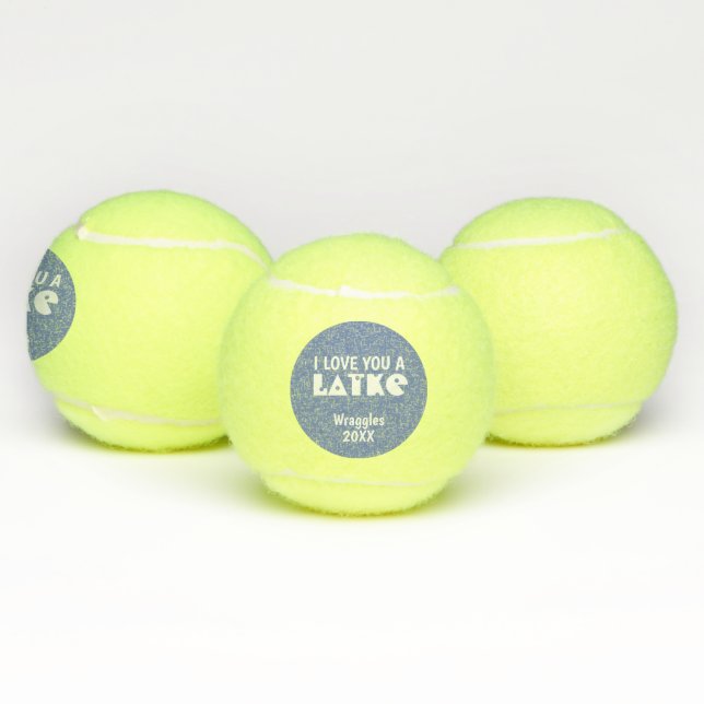 Personalisierte i-Liebe Sie ein Latke Chanukka Tennisbälle (Multi)