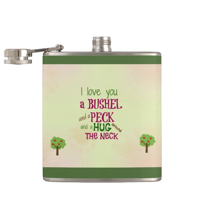 Personalisierte i-Liebe Sie Flasche des rostfreien Flachmann (Geöffnet)