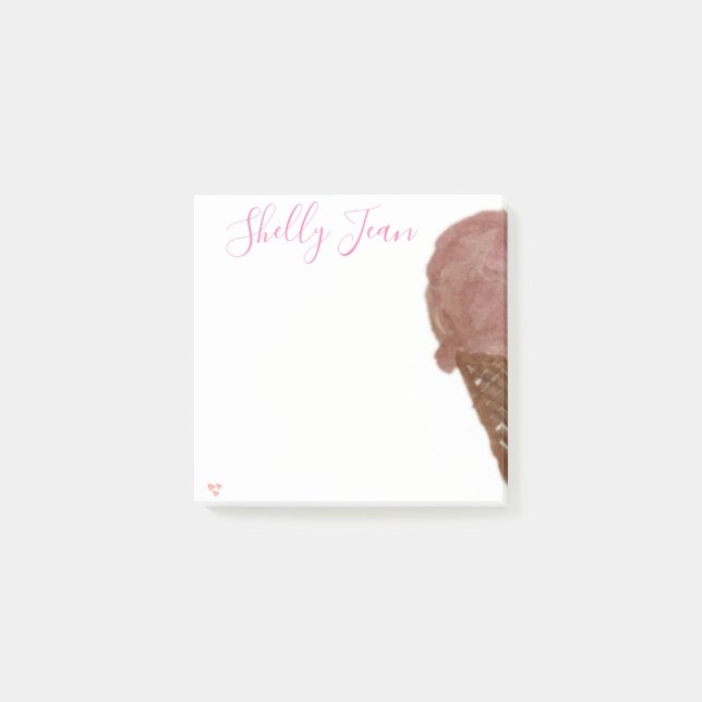 PERSONALISIERTE ICE-CREAM-Nachhinweise Post-it Klebezettel (Vorderseite)