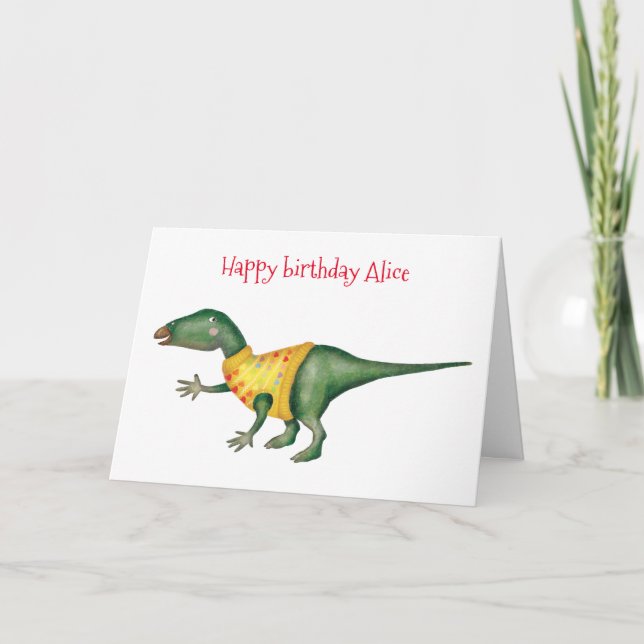 Personalisierte Iguanadon-Geburtstagskarte Karte (Vorderseite)