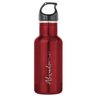 Personalisierte Ihr Name Elegante Florale Wasserfl Edelstahlflasche