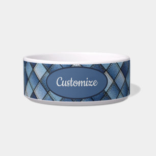 Personalisierte Imitate Denim Patchwork Napf