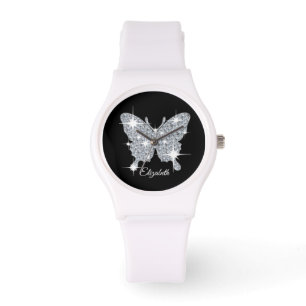 Personalisierte Imitate Diamantfunkel-Schmetterlin Armbanduhr