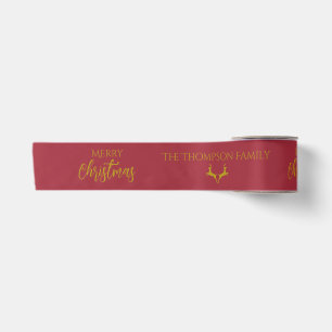 Personalisierte Imitate-Gold Foil Frohe Weihnachte Satinband