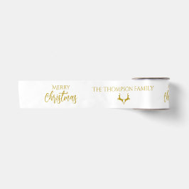 Personalisierte Imitate-Gold Foil Frohe Weihnachte Satinband