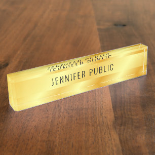 Personalisierte Imitate Gold Metallic Look Namensplakette