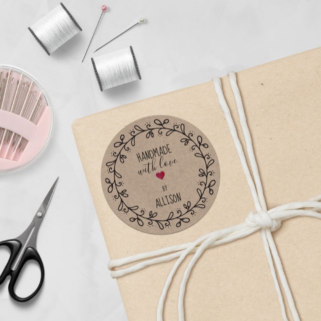 Personalisierte Imitate Krafträder mit Liebe handg Runder Aufkleber (Von Creator hochgeladen)