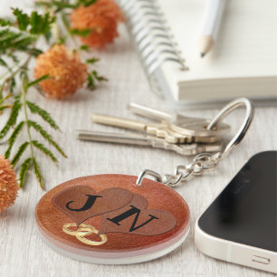 Personalisierte Imitate Leather 3-Jubiläum-Gesche Schlüsselanhänger