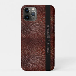 Personalisierte Imitate Leather Brown bestickt Case-Mate iPhone Hülle