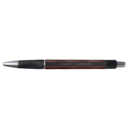 Personalisierte Imitate Leather Brown bestickt Kugelschreiber