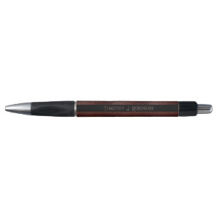 Personalisierte Imitate Leather Brown bestickt Kugelschreiber