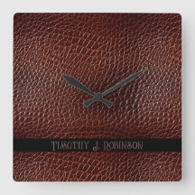 Personalisierte Imitate Leather Brown bestickt