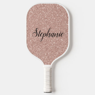 Personalisierte Imitate Rose Gold Glitzer Pickleball Schläger