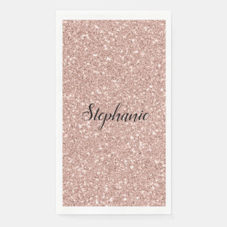 Personalisierte Imitate Rose Gold Glitzer Serviette