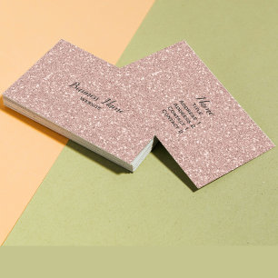 Personalisierte Imitate Rose Gold Glitzer Visitenkarte