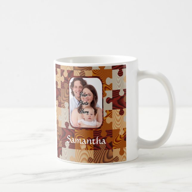Personalisierte Imitatholzlaubsäge Kaffeetasse (Rechts)