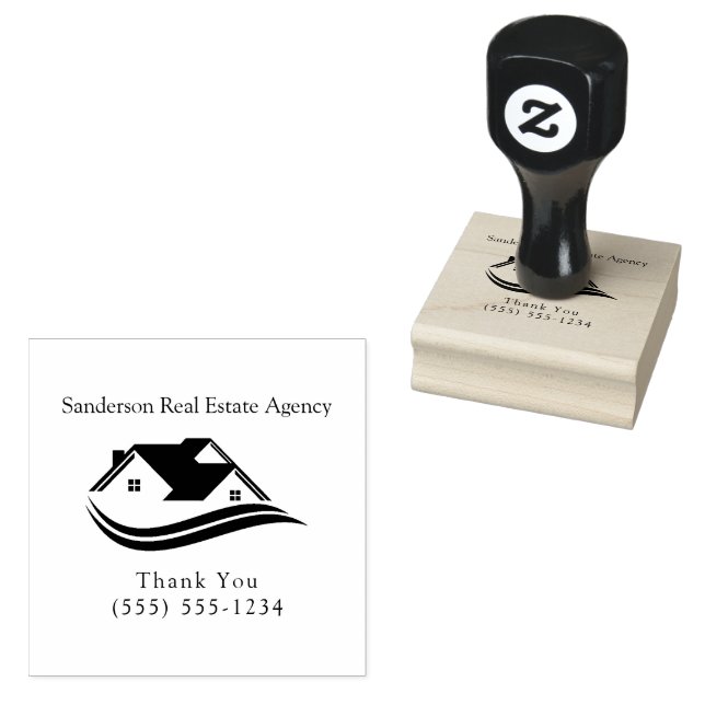 Personalisierte Immobilienagentur Vielen Dank Gummistempel (Stempel)