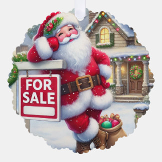 Personalisierte Immobilienmakler-Santa-Geschäftska Ornament Karte