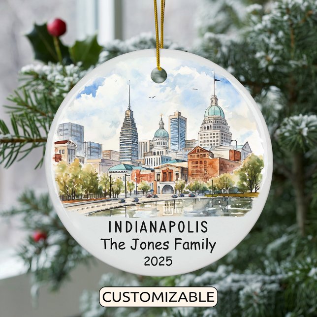 Personalisierte Indianapolis-Ornament, Indiana Keramik Ornament (Von Creator hochgeladen)
