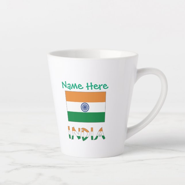 Personalisierte Indien-Flagge-Name Milchtasse (Rechts)