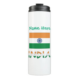 Personalisierte indische Flagge  Thermosbecher