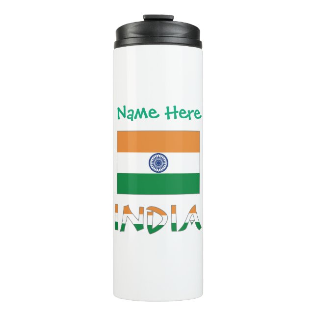 Personalisierte indische Flagge  Thermosbecher (Vorderseite)