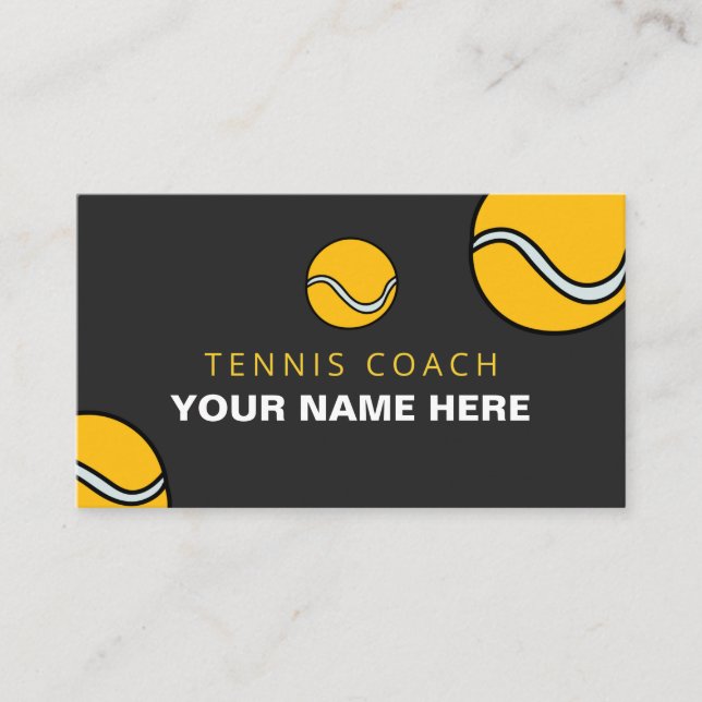 Personalisierte, individuell anpassbare Tennisbäll Visitenkarte (Vorderseite)