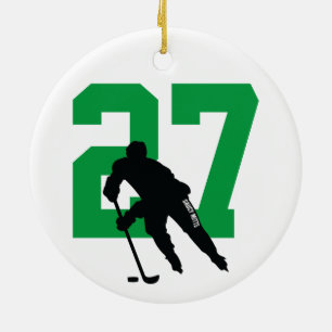 Personalisierte individuelle Hockey-Spielernummer Keramik Ornament