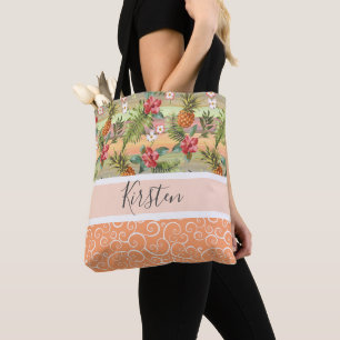 Personalisierte individuelle tropische Blumenkunst Tasche