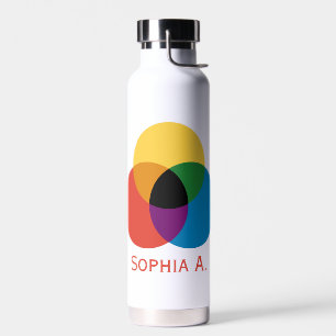 Personalisierte ineinandergreifende Primärfarbenkr Trinkflasche