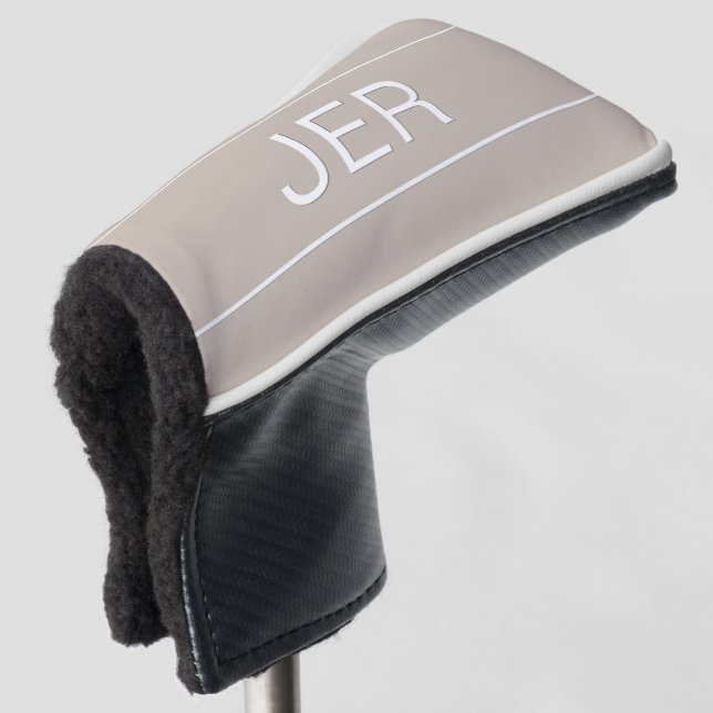 Personalisierte Initial-Mit Monogramm-Tan-Anweisun Golf Headcover (3/4 Vorderseite)