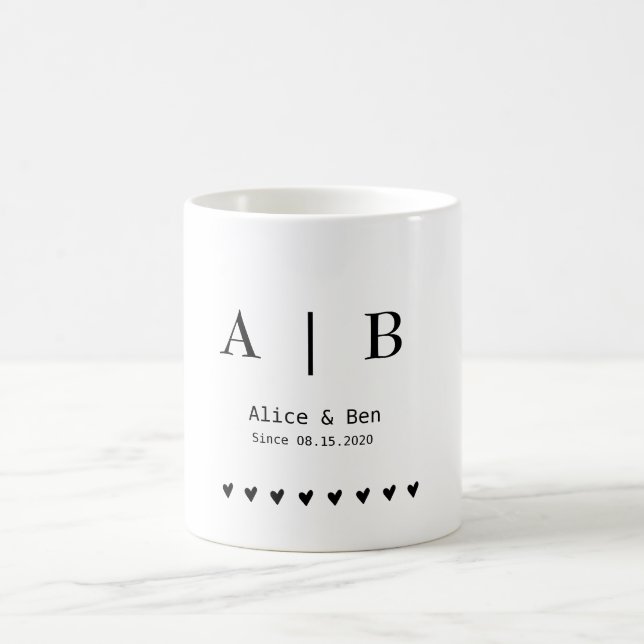 Personalisierte Initial- und Date-Tasse - Individu Kaffeetasse (Mittel)