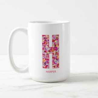 Personalisierte Initiale | Florale Buchstabe H Mon Kaffeetasse