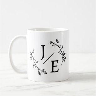 Personalisierte Initialen Botanisches Monogramm Fl Kaffeetasse
