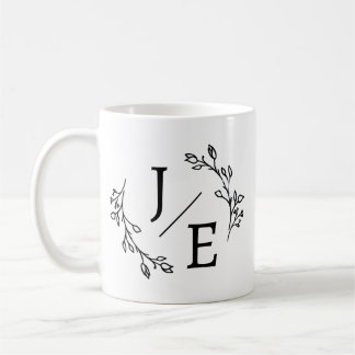 Personalisierte Initialen Botanisches Monogramm Fl Kaffeetasse
