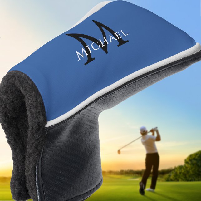 Personalisierte Initialen Name Anfangsbuchstabe Kö Golf Headcover (Personalized Monogram Name Initial Royal Blue Golf Head Cover)