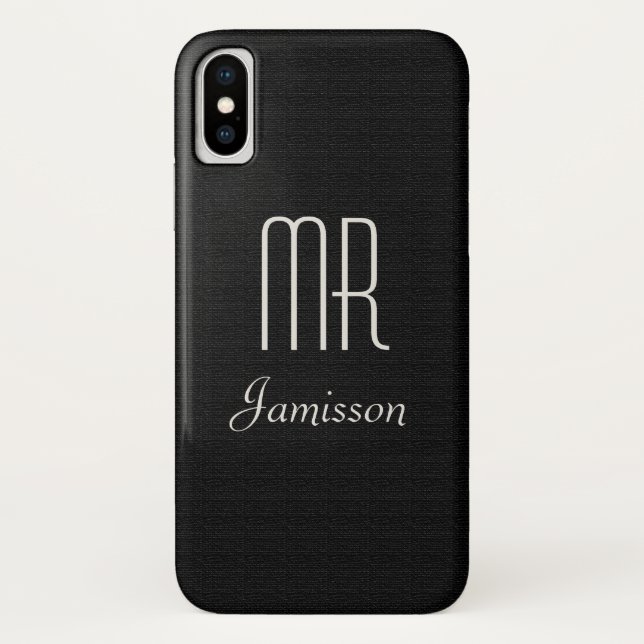 Personalisierte Initialen von MR Black HIS Case-Mate iPhone Hülle (Rückseite)