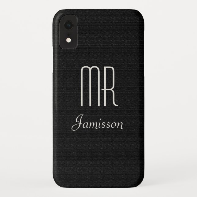 Personalisierte Initialen von MR Black HIS Case-Mate iPhone Hülle (Rückseite)