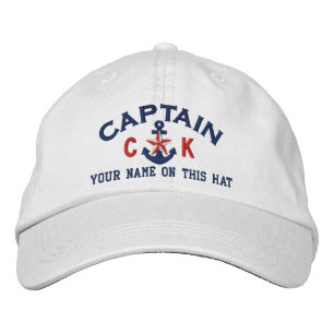 Personalisierte Initials Text Captain Star Anchor Bestickte Kappe