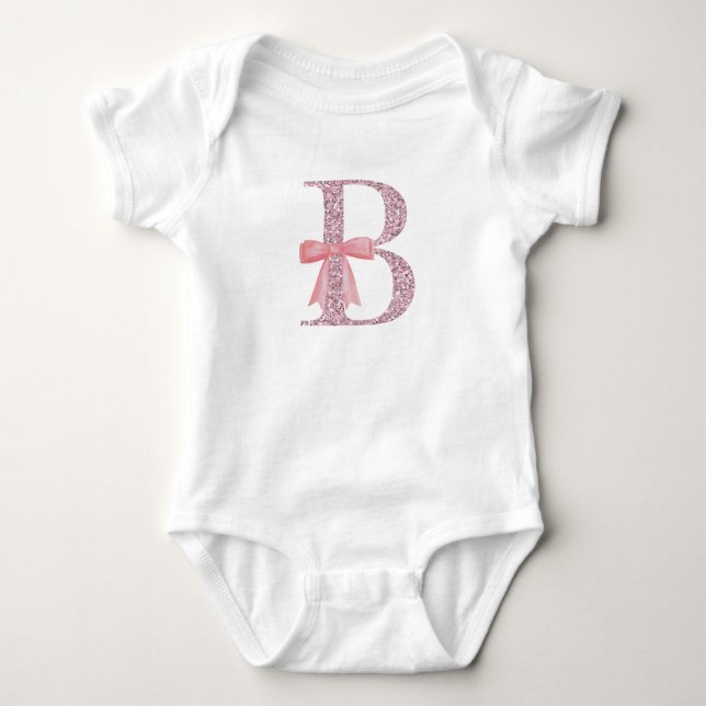 Personalisierte Initialzündung für kleine Mädchen  Baby Strampler (Vorderseite)