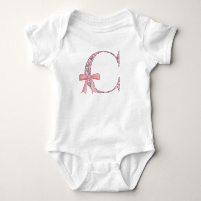 Personalisierte Initialzündung für Mädchen "C" Baby Strampler (Vorderseite)