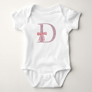 Personalisierte Initialzündung für Mädchen "D" Baby Strampler