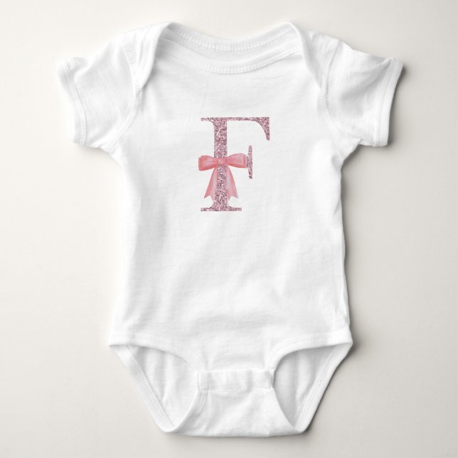 Personalisierte Initialzündung für Mädchen "F" Baby Strampler (Vorderseite)