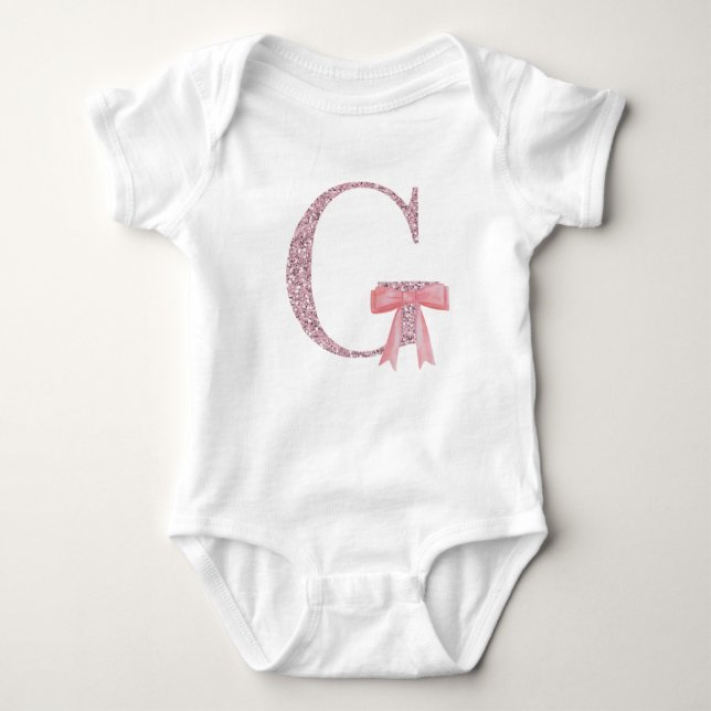 Personalisierte Initialzündung für Mädchen "G" Baby Strampler (Vorderseite)