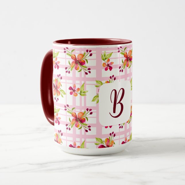 Personalisierte Initialzündung zur Karierten Tasse (Vorderseite Links)