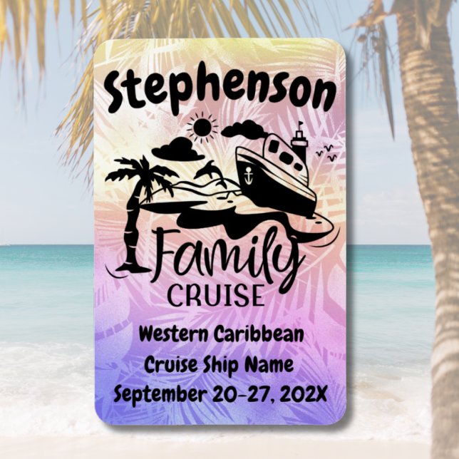 Personalisierte Inneneinrichtung der Familie Magnet (Colorful Family Cruise Door Magnet | Stateroom Door Marker)
