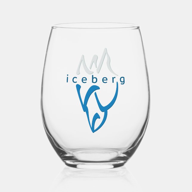 Personalisierte Inspiration Blue Iceberg Art Weinglas Ohne Stiel (Vorderseite)